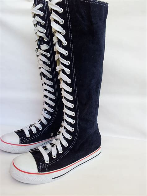 knee high converse|converse style knee high boots.